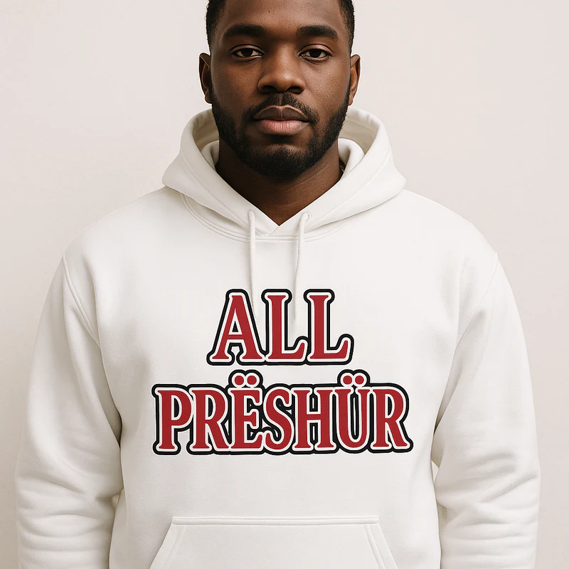 All Preshur Sweatshirt with Hoody White — GoWithAP merchandise